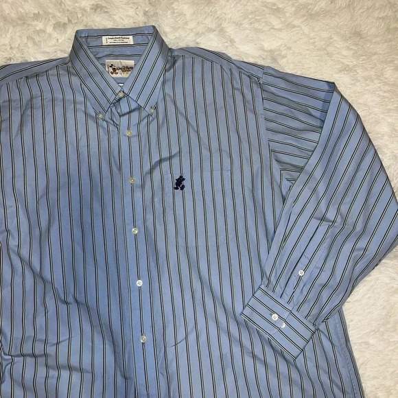 Walt Disney World Long Sleeve Button Up Dress Shirt Mens XL Mickey Mouse Embroid - Picture 2 of 6
